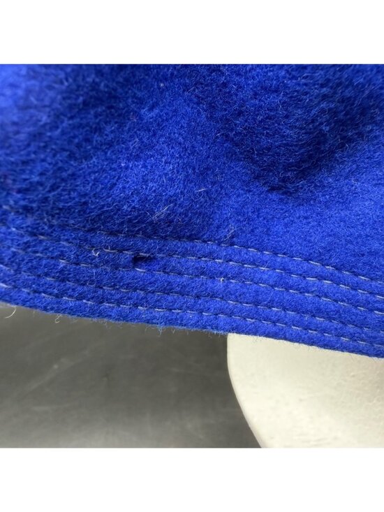 Vintage Blue Felt Hat Bow Detail Union Made Mid Century Accessory Retro Chic main image 6